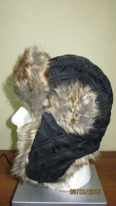 Faux Fur Russion Winter Siberian Ushanka Hat Ear Flaps Chin Strap 23 24 Inch Dia - Bild 1 von 12
