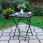 Patio Dining Table Square for 2-3 Person Metal Outdoor Tables Folding