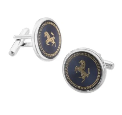 Car Cufflinks  Ferrari Horse Titanium Plated Gift Pouch - Wedding  Family UK - Image 1 of 4