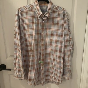 Alex Cannon Terrific Multicolor Neutral Plaid Long Sleeve 100% Cotton Shirt L - Picture 1 of 4