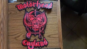MOTORHEAD ENGLAND, 3-TEILIGES SET ZUM AUFNÄHEN ROT BESTICKT GROSSER RÜCKENAUFNÄHER - Bild 1 von 1