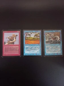 Lot 3 Alpha cards Phantasmal Terrain & Hill Giant & Sea Serpent 1993 MTG Magic - Picture 1 of 11