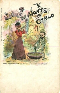 KÖNIGLICHER POLITISCHER COMIC um 1905, MONTE CARLO, ALTE POSTKARTE - Bild 1 von 2