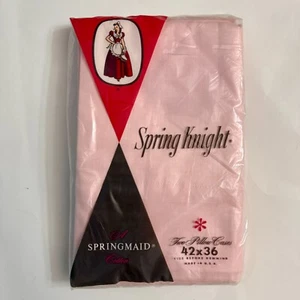 Vintage Springmaid Frühlingsritter 2er Set Rosa Baumwolle Kissenbezüge 42 x 36 - Bild 1 von 4
