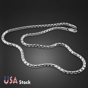 Collana catena scatola argento sterling 925 originale 5 mm chiusura 26" per uomo e donna - Foto 1 di 7