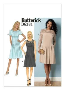 Vestido ajustado para mujer/misses patrón de costura Butterick B6281 talla 14-22 sin cortar - Imagen 1 de 6