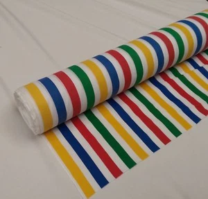 1 Meter 44" Wide Rich Poly Cotton Seaside Blinds Deck Chair Multi Stripe  - Picture 1 of 1