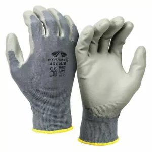 12 PARES DE GUANTES DE TRABAJO MEDIANOS Pyramex GL401 poliuretano - Imagen 1 de 2