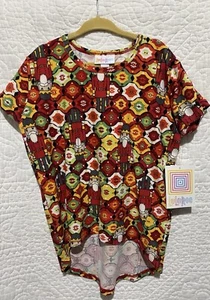Lularoe Kids Christmas Gracie T-Shirt Red & Green with Nutcracker Size 4 - Picture 1 of 4