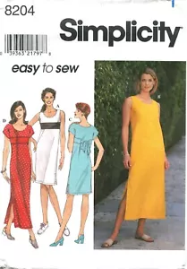 Simplicity 8204 Dress Misses Pullover Sewing Pattern Uncut - Picture 1 of 2