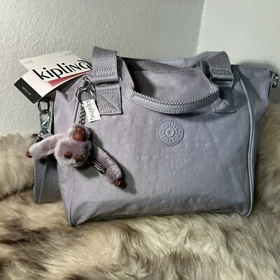 Bolso/Crupo Bandolera Kipling Amiel Nuevo con Etiquetas - Gris Paloma - ¡Lindo Gorila! Foto 1 de 4
