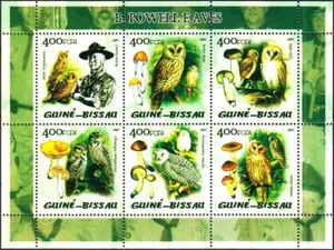 Mint stamps in M/S Scouts Baden Powel Owls Mushrooms 2005 Guinee-Bissau avdpz - Picture 1 of 1