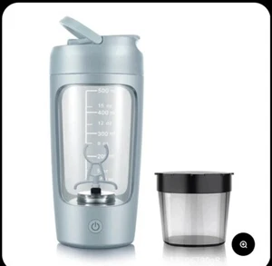 BLUE 650ml Electric Protein Shaker Bottle USB Mixer Cups With Powder Cup. - Picture 1 of 6