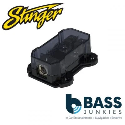 Stinger SSFDB428 (1) 4GA Input to (2) 8GA Output MIDI Distrubution Block - Image 1 of 2