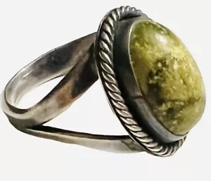 VINTAGE NATIVE AMERICAN STERLINGSILBER GRÜN TÜRKIS RING GRÖSSE 7 SCHÖN!! - Bild 1 von 6
