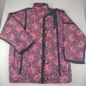 Elena Pelevina gesteppte russische Folk Jacke Mantel Damen 2XL 3XL 80er Vintage - Bild 1 von 11