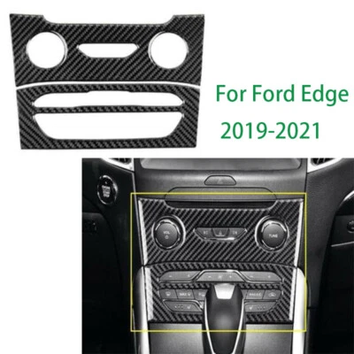 Para Ford Edge 19-21 Consola de Fibra de Carbono Real Botón de Control Marco Borde Foto 1 de 4