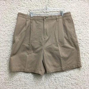 VINTAGE Tommy Hilfiger Shorts 40 Men Brown Chino Pleated Front Stretch Casual - Picture 1 of 9
