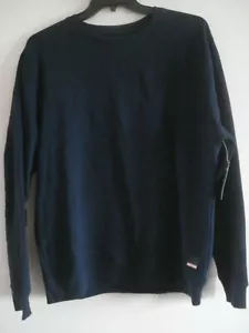 Sudadera artesanal para hombre cuello redondo talla grande azul marino - Imagen 1 de 3