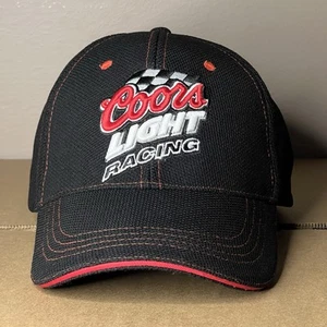 Coors Light Racing Hat Cap Strap Back Mens Black Red Beer Promo Nascar Outdoor - Picture 1 of 5