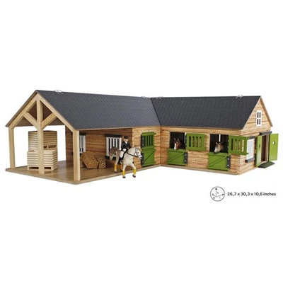 1/24 Kids Globe Wooden Horse Stable with 4 Boxes, Storage and Wash Box, 610211 - Image 1 of 4