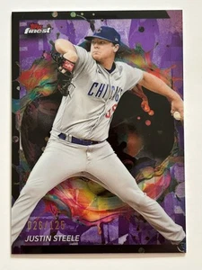 Justin Steele 2024 Topps Finest (SP,SN Rare Luciano Purple Refractor #’d 026/125 - Picture 1 of 3