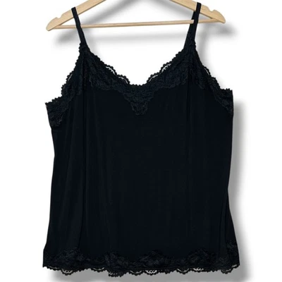 VTG Lane Bryant Y2K Black Lace Trim Cami Tank Elena Gilbert Women's 18/20 Bella - Image 1 of 4