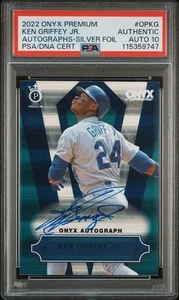 2022 Onyx Premium AUTO Silver Foil 24/50 KEN GRIFFEY JR Seattle Mariners PSA 10 - Picture 1 of 2