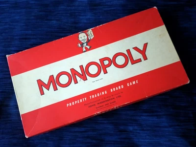 Monopoly Board Game Vintage Red Box Metal Pieces 1961 Complete Instructions - Image 1 of 4
