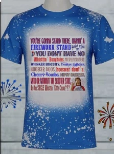 Joe Dirt Movie Firework Stand Graphic Print Acid Wash Blue T-Shirt Size 2XL - Picture 1 of 9