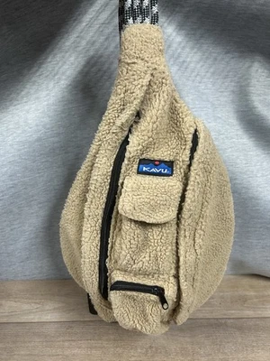 Bolso Bandolera KAVU Cuerda Para Mujer Beige Sherpa Pila Profunda Polar Foto 1 de 4
