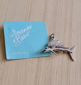 Alexander & Babio Sterling Silver Swordfish Charm - Picture 1 of 5