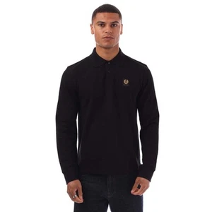 Polo Belstaff de manga larga para hombre en negro - Imagen 1 de 4