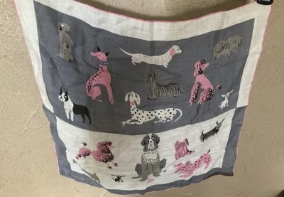 Pañuelo vintage firmado por Tammis Keefe Hanky Hankie perros años 50’s Foto 1 de 4
