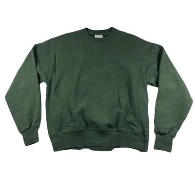 Suéter pulôver vintage Champion tecido reverso verde escuro médio - Imagem 1 de 4