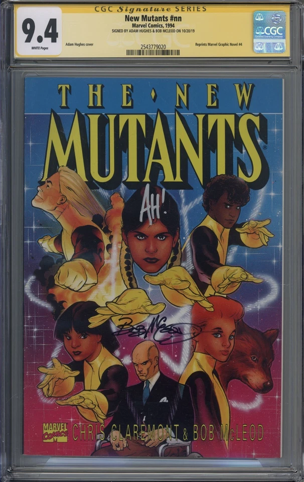Nuevos Mutantes #nn CGC 9.4SS Adam Hughes & Bob Mcleod Reimpresión Marvel Novela Gráfica Foto 1 de 1