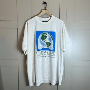 Camiseta vintage de los 90 del Día de la Tierra camiseta de arte globo puntada única - Imagen 1 de 7