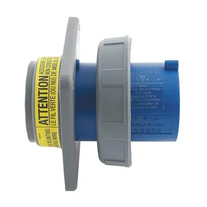 HUBBELL HBL4100B9W WT Pin and Sleeve Inlet,Blue,3P;4W,100 A 3D130 - Picture 1 of 1