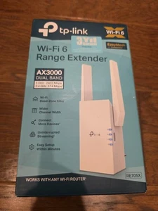 TP-Link AX3000 Dual Band Mesh Wi-Fi 6 Range Extender Booster (RE705X) UK Plug - Afbeelding 1 van 12