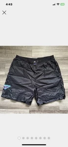 Vintage Nike Flight Nylon Shorts Black Shiny Jordan 80s 90s XL-XXL - Picture 1 of 9