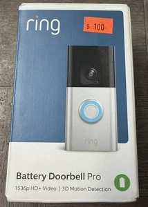 Ring Battery Doorbell Pro 1536p HD + Video / 3D Motion Doorbell Camera (SEALED) - Picture 1 of 8