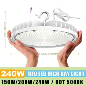 240W/200W/150W 5000K UFO LED Commercial High Bay Area Lights Fixture AC100-277V - Picture 1 of 12