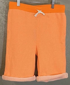 Andy & Evan Knit Terry Bermuda Shorts Kids Size 13-14 Neon Orange Drawstring NWT - Picture 1 of 8