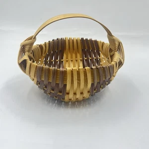 "Cesta grande de colección tejida de roble férula huevo recolección nalgas 8""x5,5""" - Imagen 1 de 9