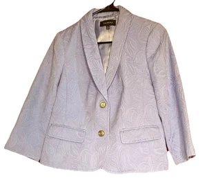 Talbots Damen Blazer Struktur Blumen Blau Neu ohne Etikett, CB#46 - Bild 1 von 9