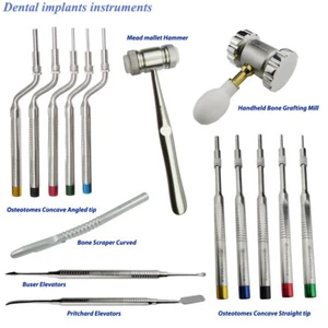 Sinus Lift Osteotomes Offset Concave Angled & Straight Tip Surgical Implants kit - Picture 1 of 26