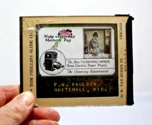 Advertising Slide Glass Tom Philips Slide Co Whitehall WI Fairbanks Morse Electr - Picture 1 of 2