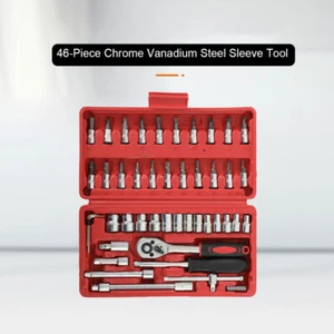 46 Piece Socket Tool Ratchet Wrench Set Extension 1/4" Drive w/Case - Bild 1 von 11