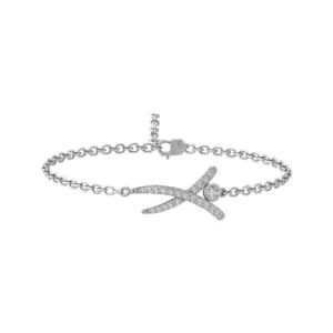 14k White Gold Diamond Link Bracelet for Women 7" 0.2ct Color IJ Clarity I2I3 - Picture 1 of 5