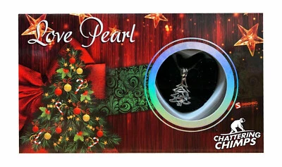 Colgante de perlas Love Wish de árbol de Navidad con collar de acero inoxidable de 16" Foto 1 de 4